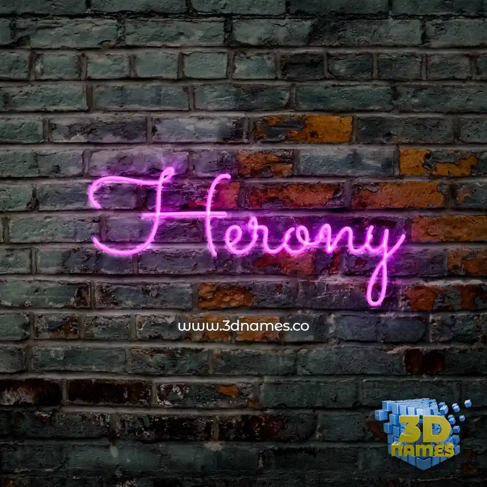 herony in Pink Neon style - 3D name wallpaper