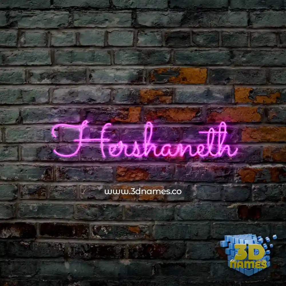 hershaneth in Pink Neon style - 3D name wallpaper