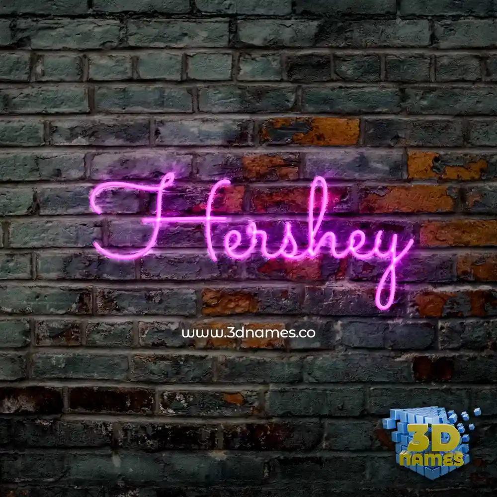 hershey in Pink Neon style - 3D name wallpaper