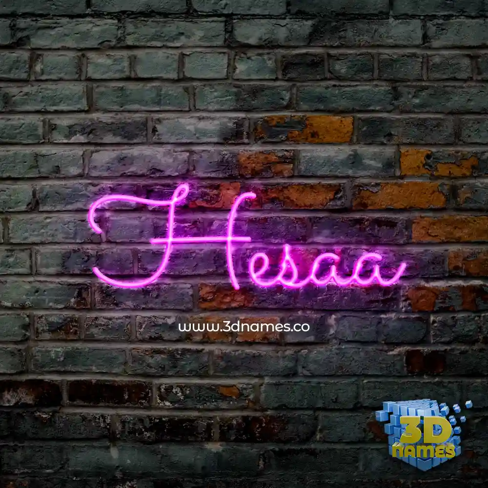 hesaa in Pink Neon style - 3D name wallpaper
