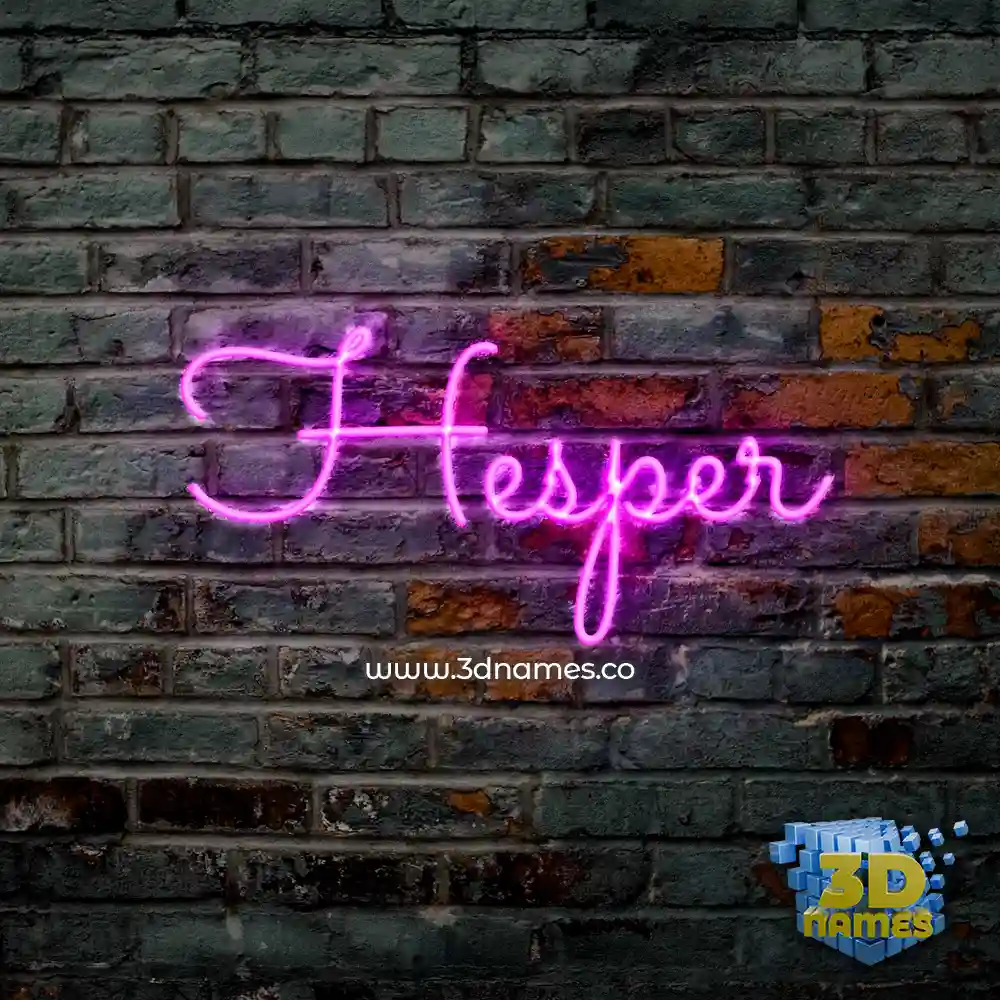 hesper in Pink Neon style - 3D name wallpaper