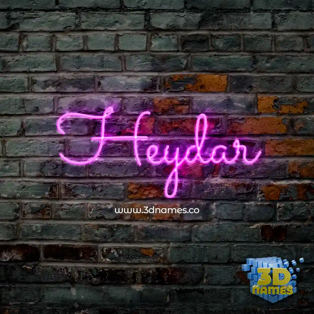 heydar in Pink Neon style - 3D name wallpaper