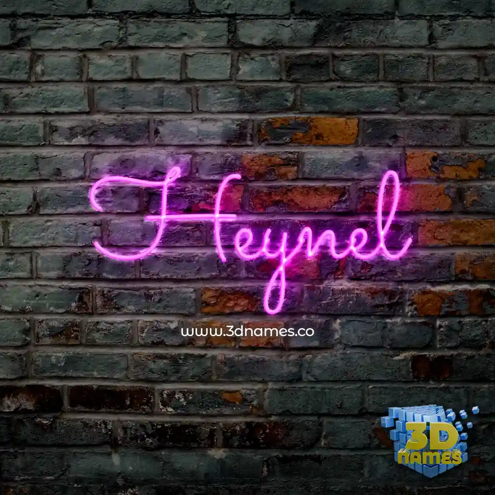 heynel in Pink Neon style - 3D name wallpaper