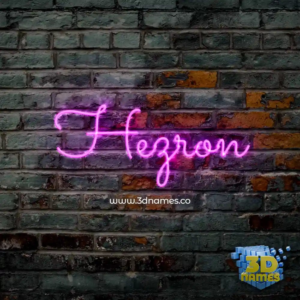 hezron in Pink Neon style - 3D name wallpaper