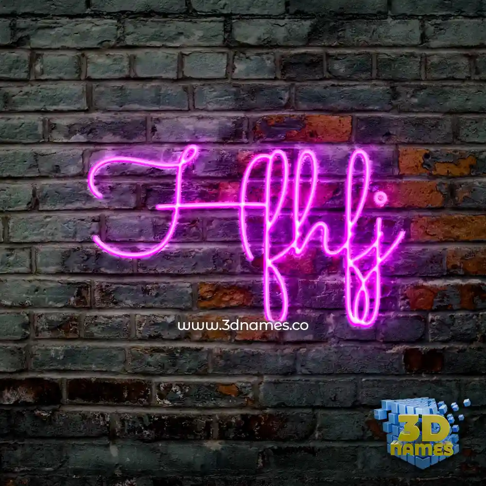 hfhfj in Pink Neon style - 3D name wallpaper