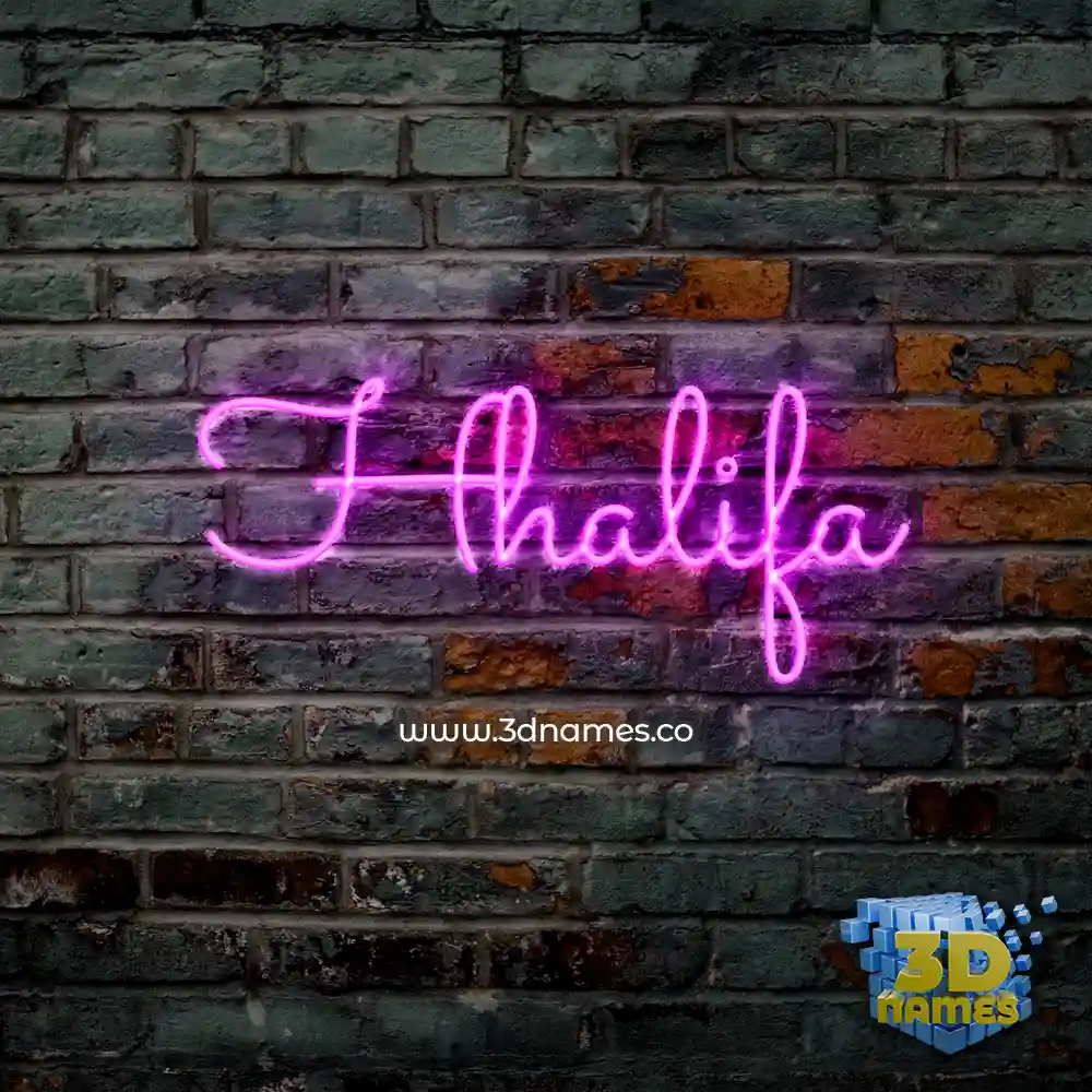 hhalifa in Pink Neon style - 3D name wallpaper