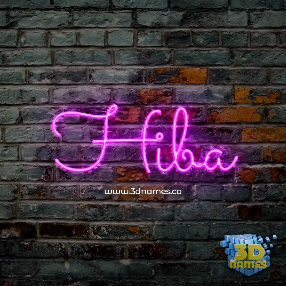 hiba in Pink Neon style - 3D name wallpaper
