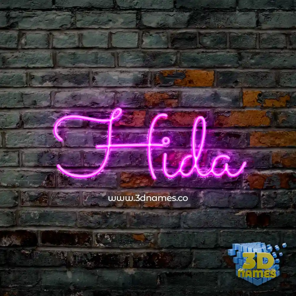 hida in Pink Neon style - 3D name wallpaper