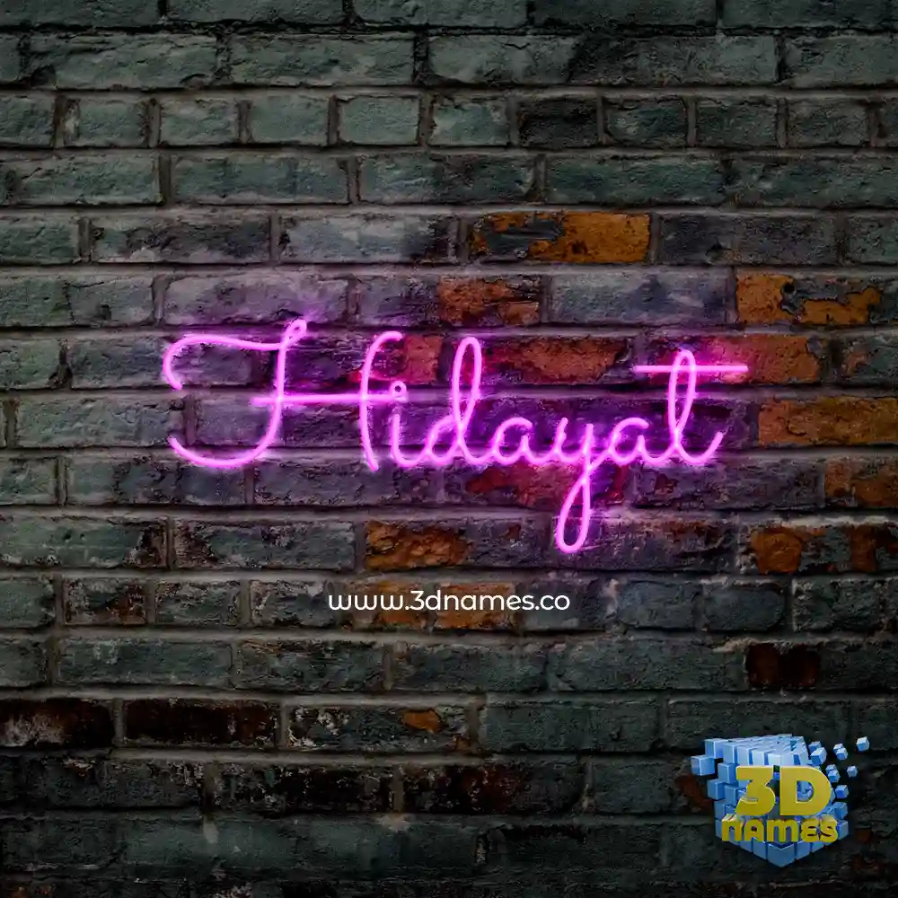 hidayat in Pink Neon style - 3D name wallpaper
