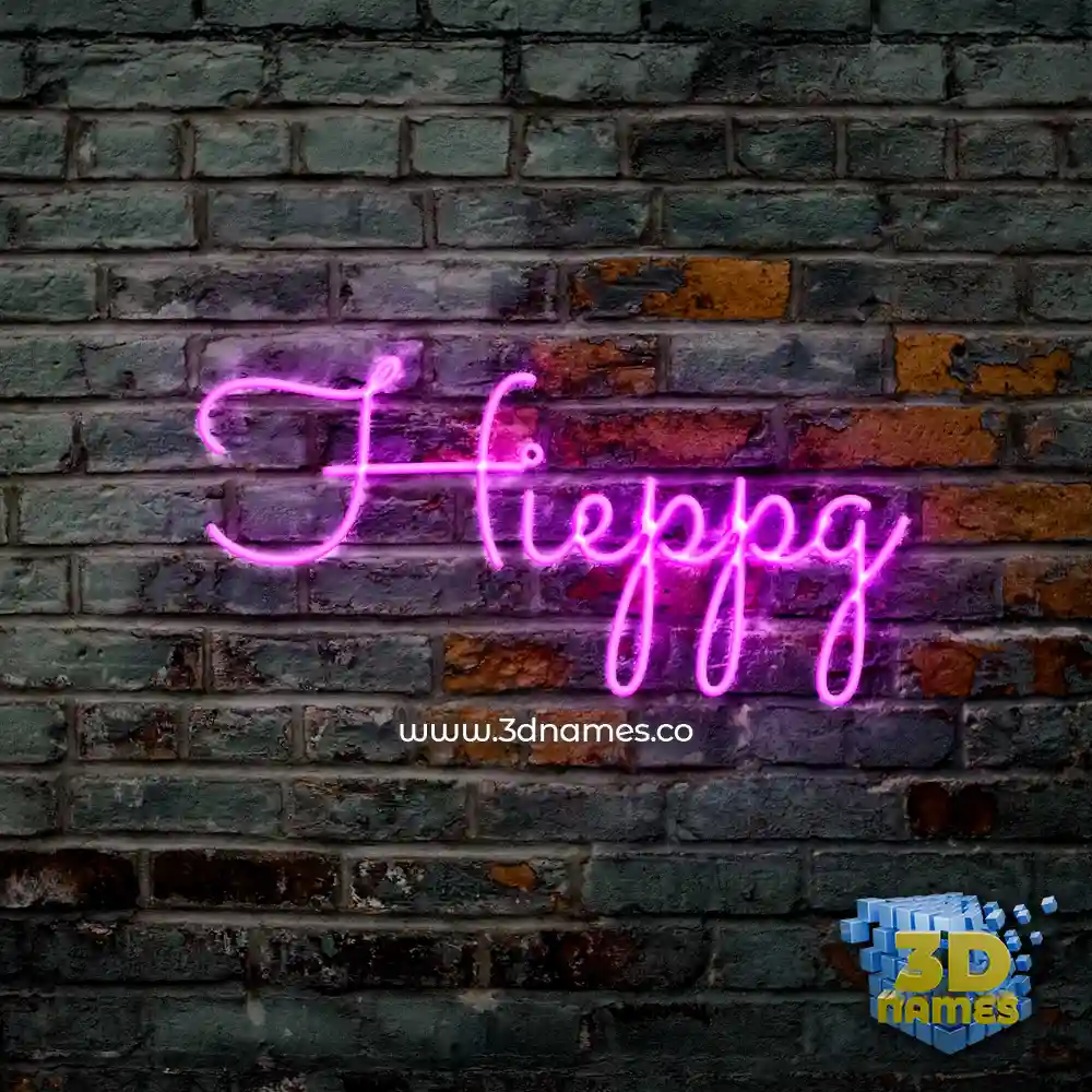 hieppg in Pink Neon style - 3D name wallpaper
