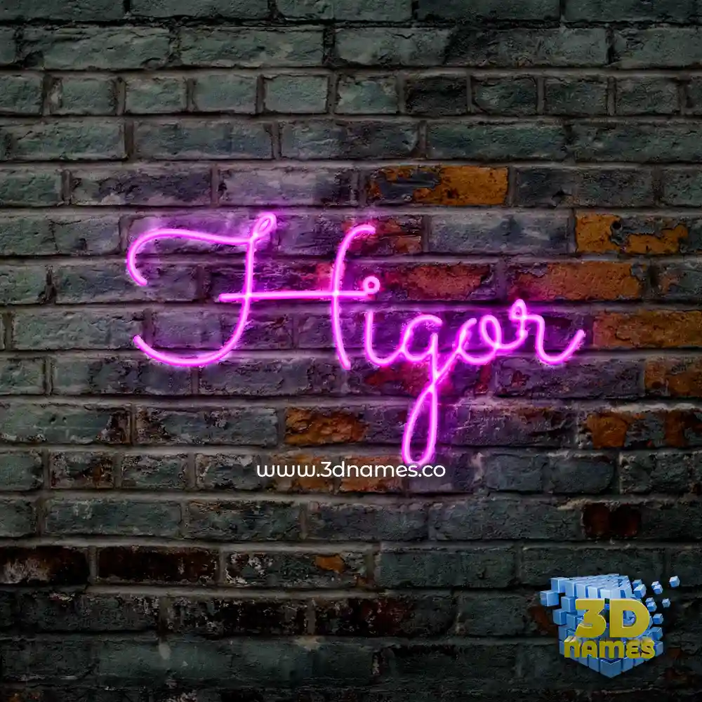 higor in Pink Neon style - 3D name wallpaper