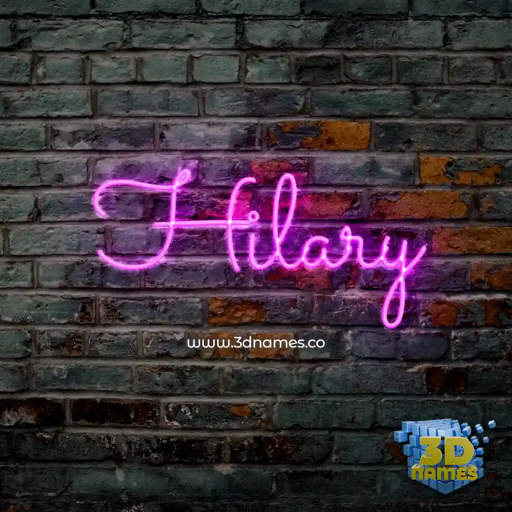 hilary in Pink Neon style - 3D name wallpaper