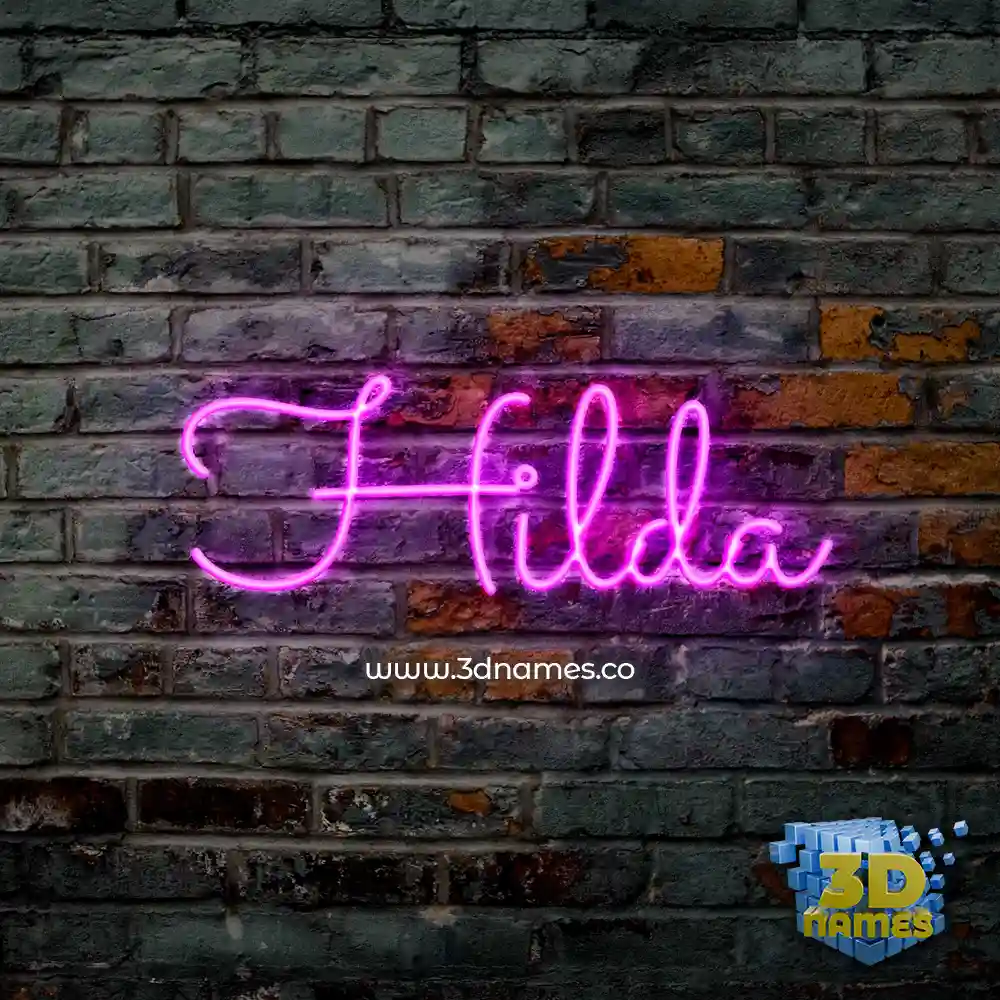 hilda in Pink Neon style - 3D name wallpaper