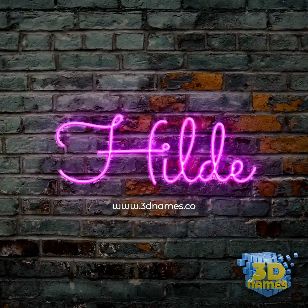 hilde in Pink Neon style - 3D name wallpaper