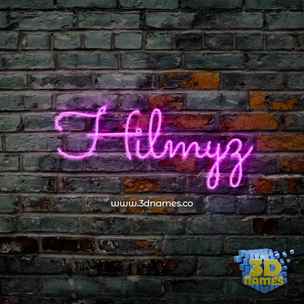 hilmyz in Pink Neon style - 3D name wallpaper