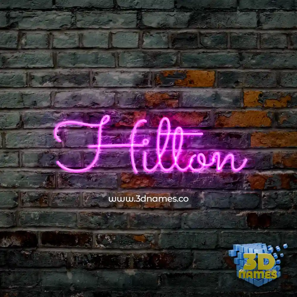 hilton in Pink Neon style - 3D name wallpaper