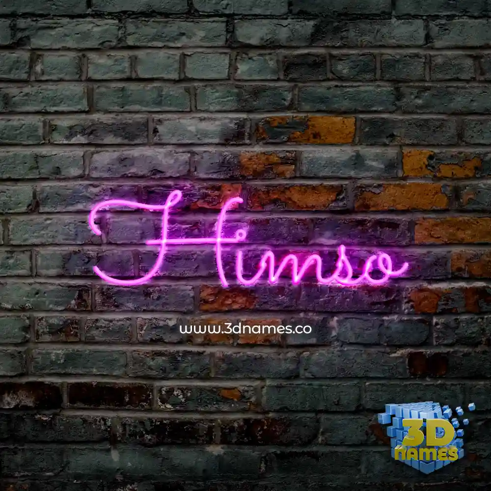 himso in Pink Neon style - 3D name wallpaper
