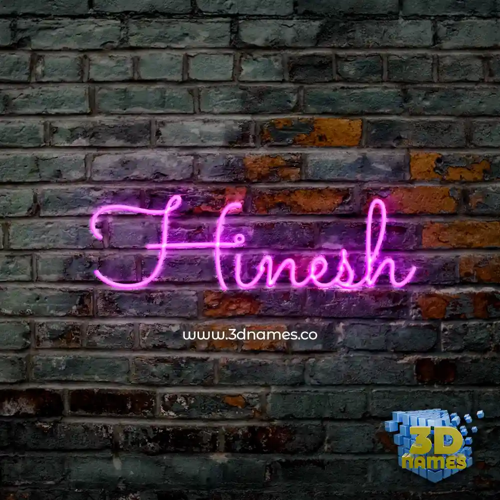 hinesh in Pink Neon style - 3D name wallpaper