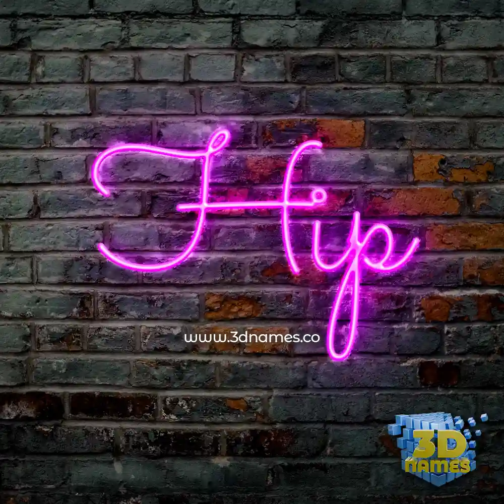 hip in Pink Neon style - 3D name wallpaper