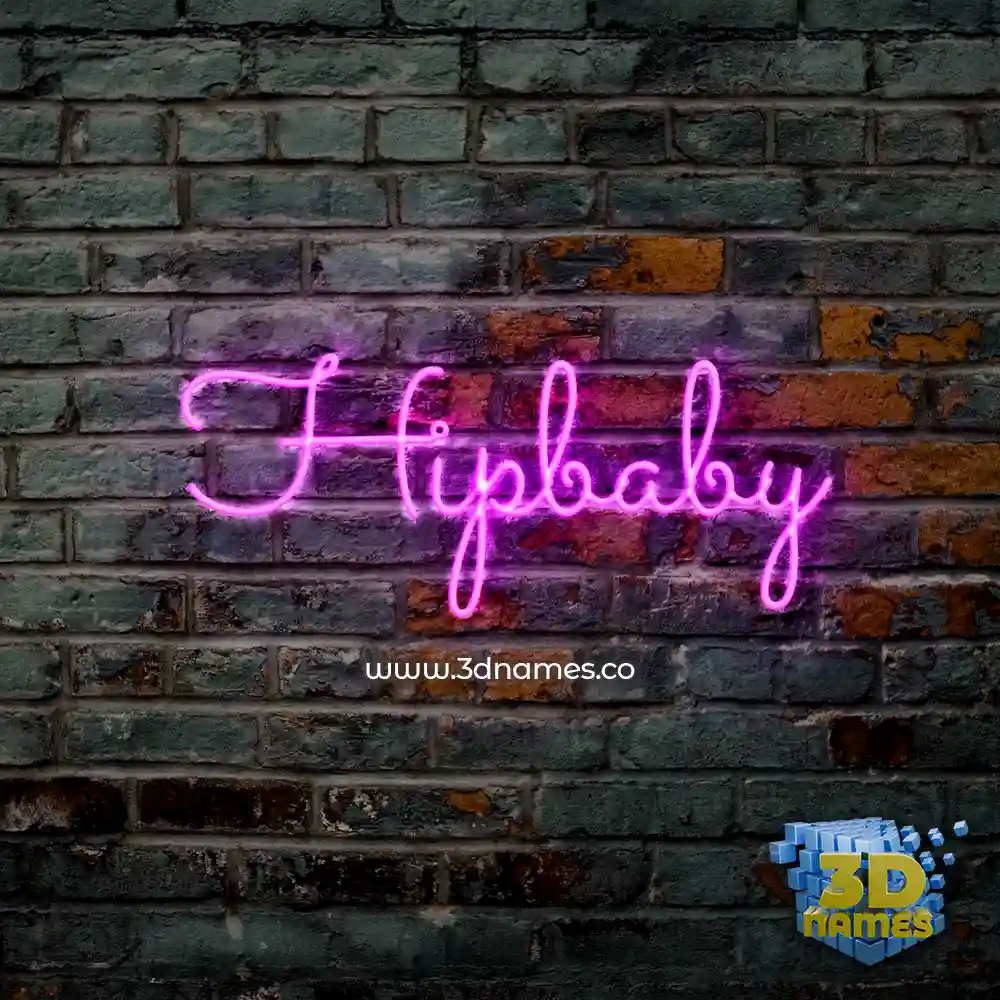 hipbaby in Pink Neon style - 3D name wallpaper