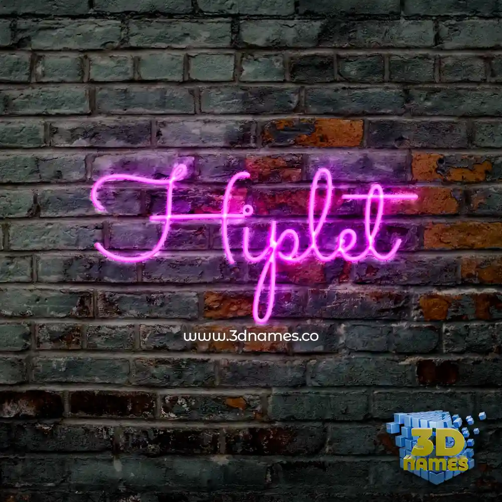 hiplet in Pink Neon style - 3D name wallpaper