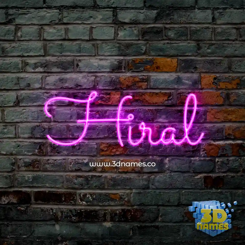 hiral in Pink Neon style - 3D name wallpaper