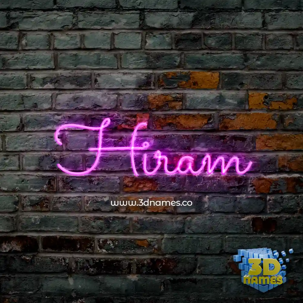 hiram in Pink Neon style - 3D name wallpaper