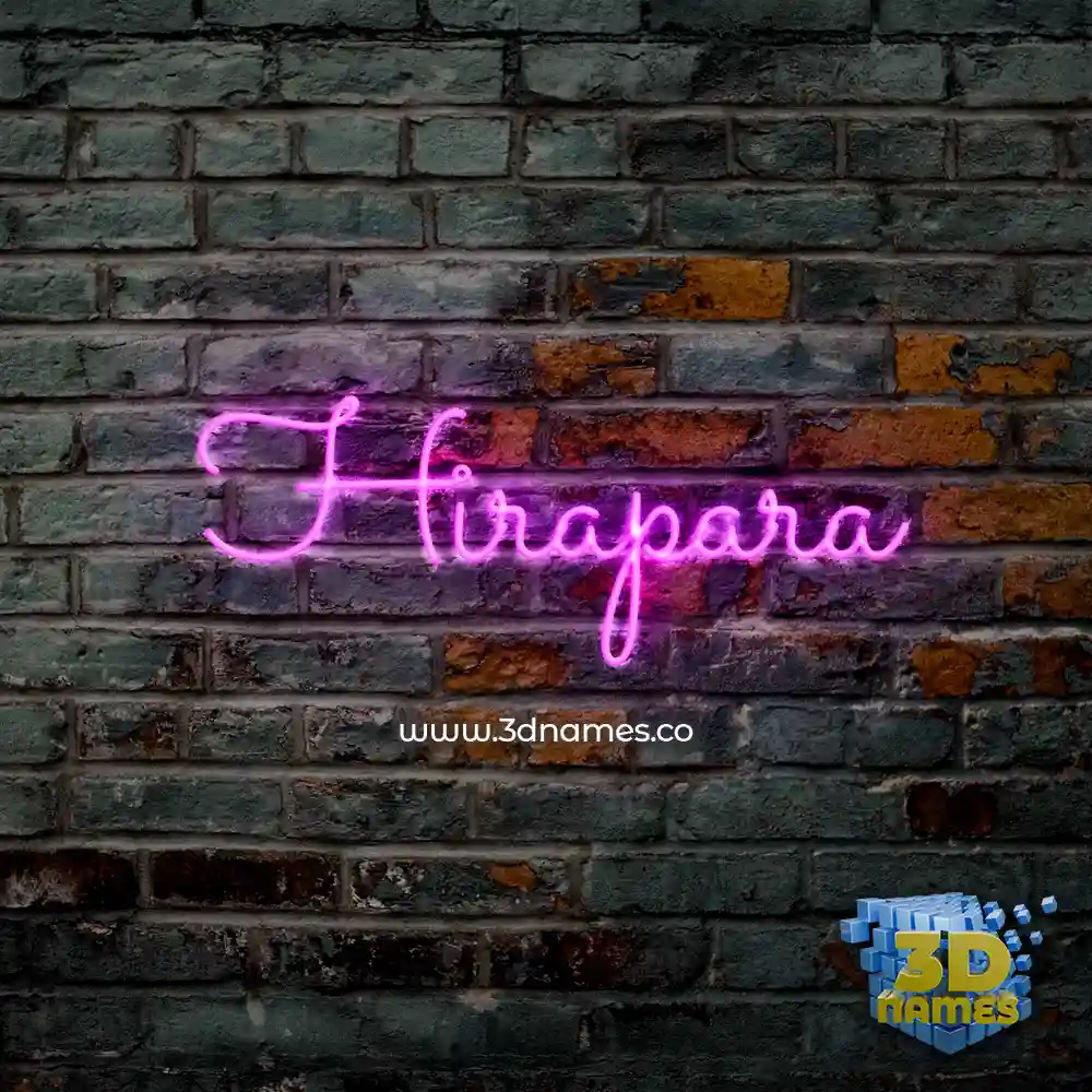 hirapara in Pink Neon style - 3D name wallpaper