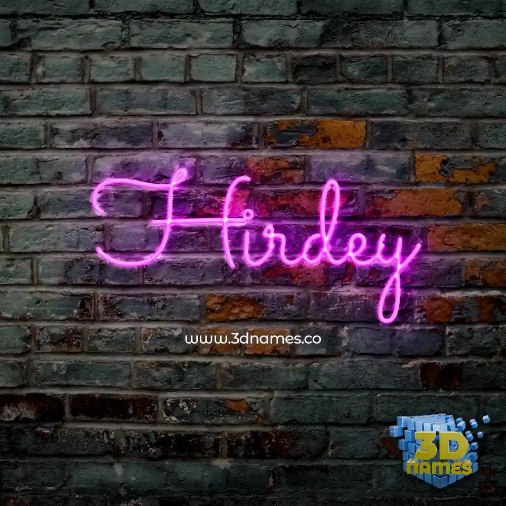 hirdey in Pink Neon style - 3D name wallpaper
