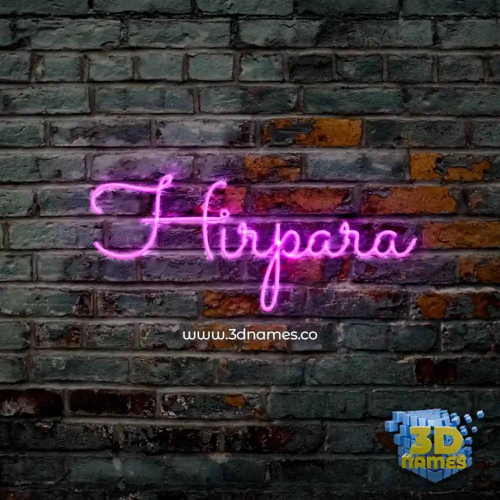 hirpara in Pink Neon style - 3D name wallpaper