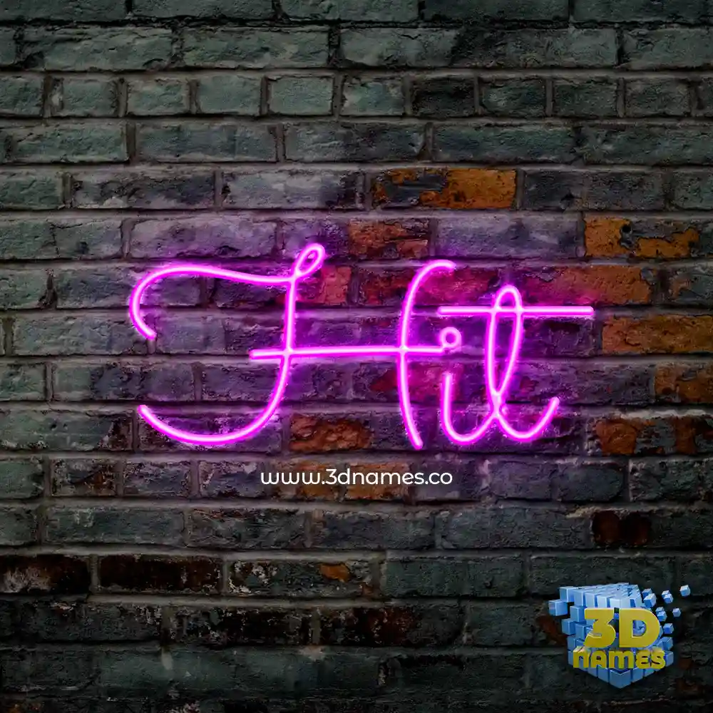 hit in Pink Neon style - 3D name wallpaper