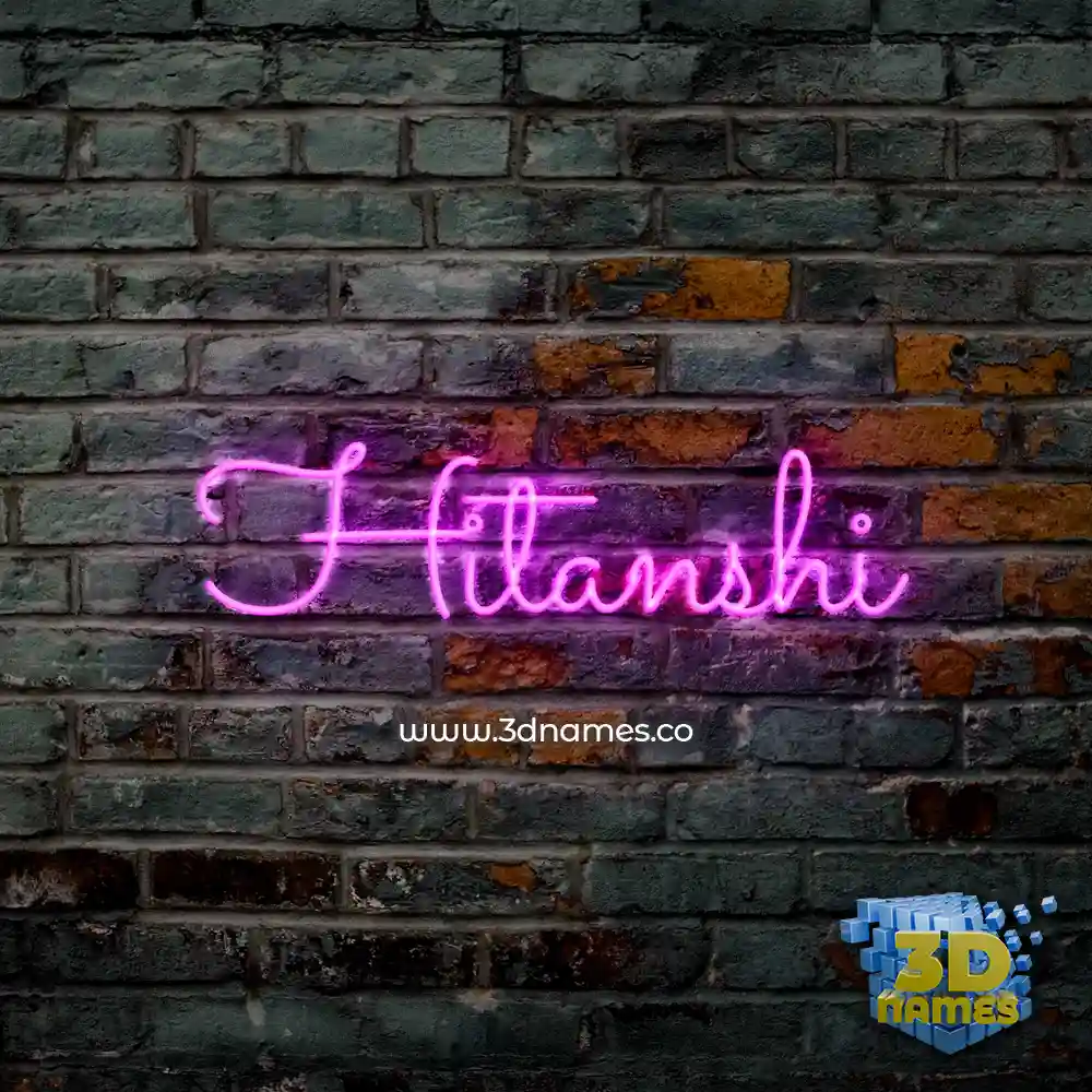 hitanshi in Pink Neon style - 3D name wallpaper