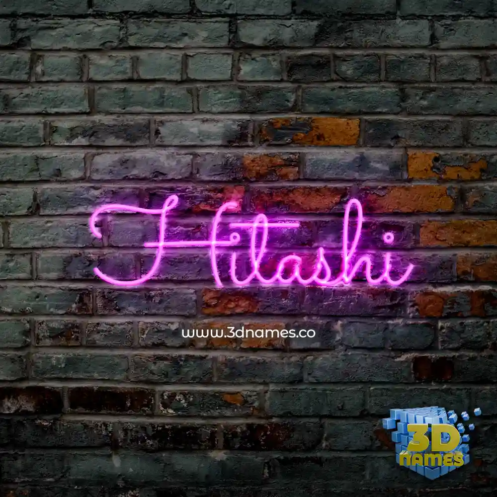 hitashi in Pink Neon style - 3D name wallpaper
