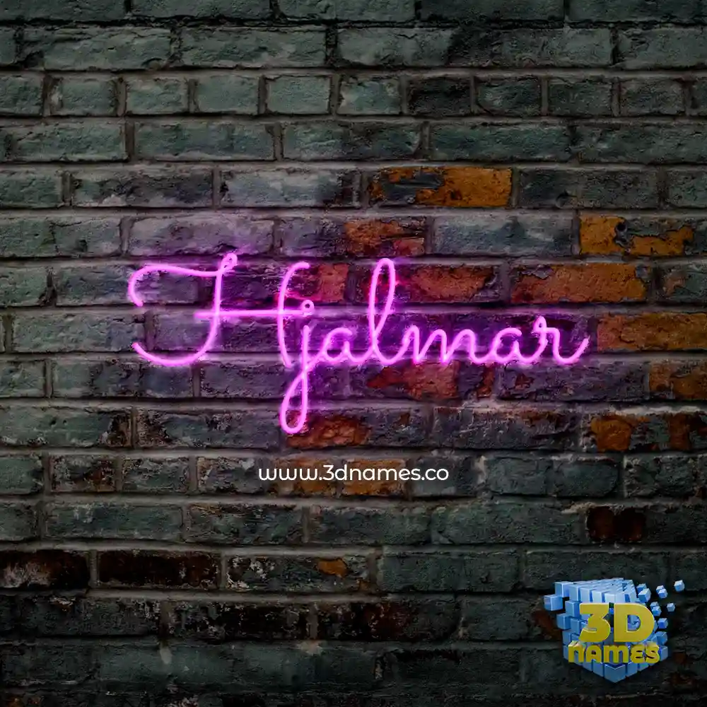 hjalmar in Pink Neon style - 3D name wallpaper
