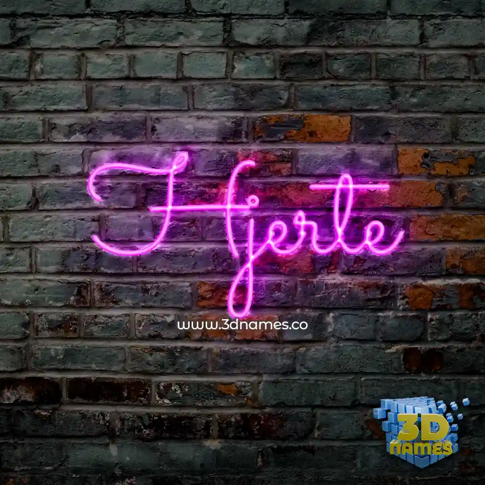 hjerte in Pink Neon style - 3D name wallpaper