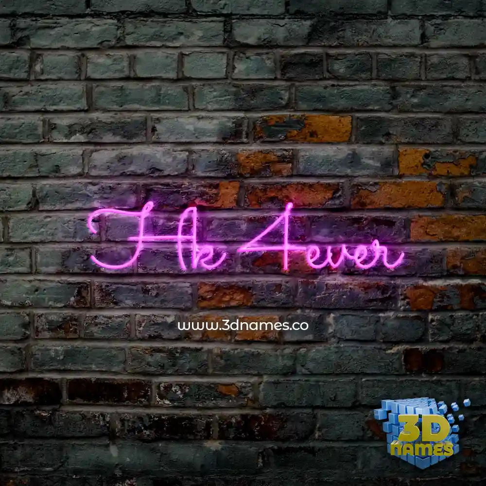 hk 4ever in Pink Neon style - 3D name wallpaper