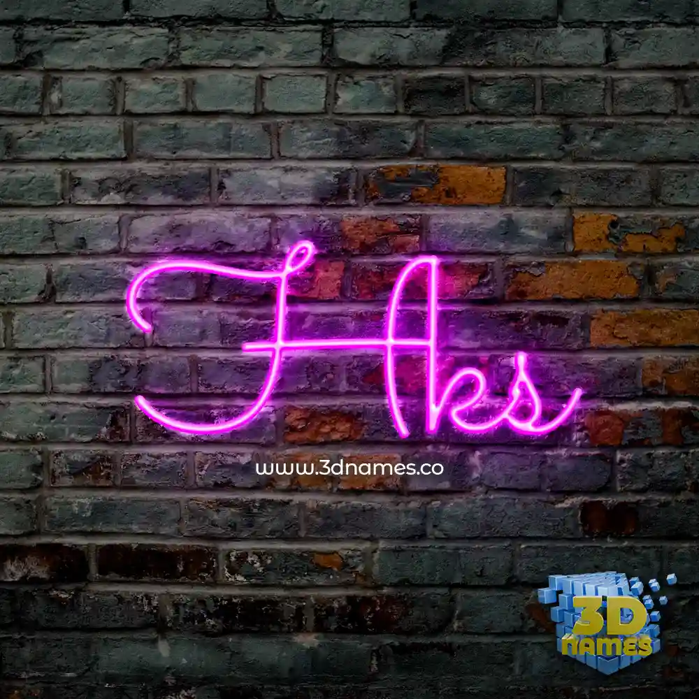 hks in Pink Neon style - 3D name wallpaper