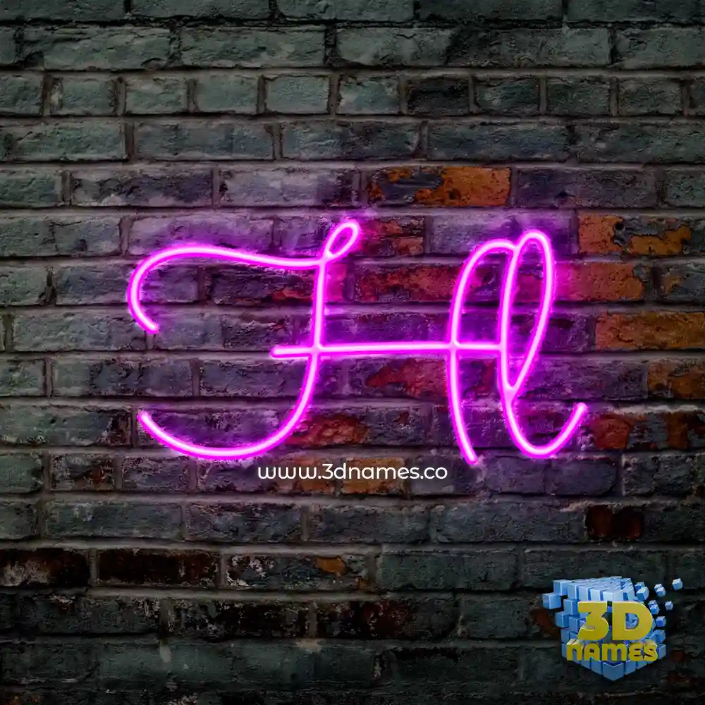 hl in Pink Neon style - 3D name wallpaper