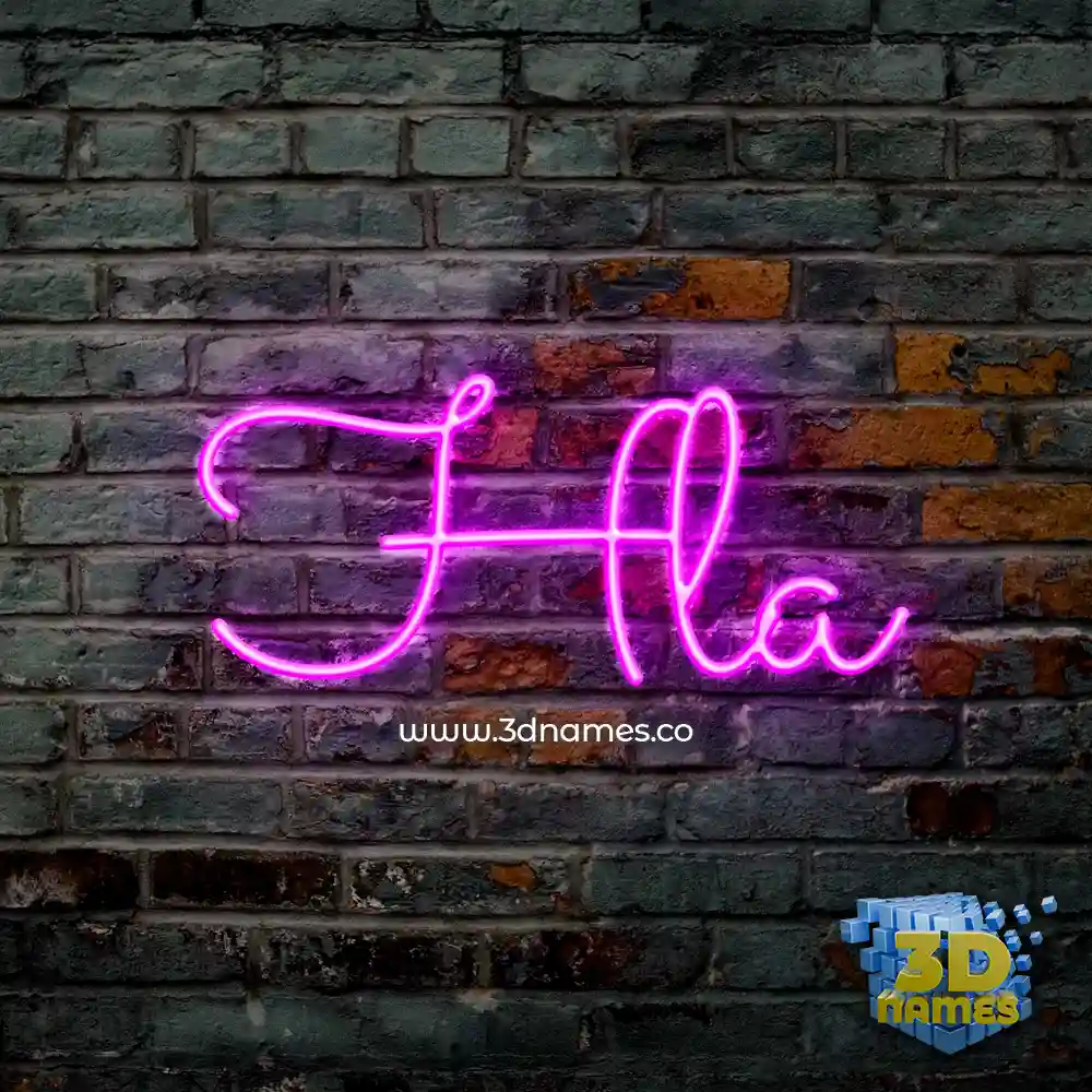 hla in Pink Neon style - 3D name wallpaper