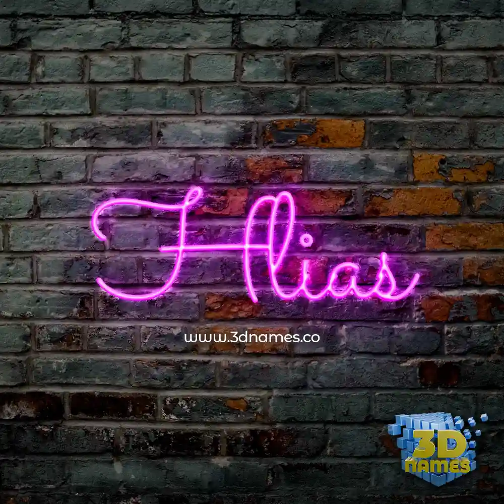 hlias in Pink Neon style - 3D name wallpaper