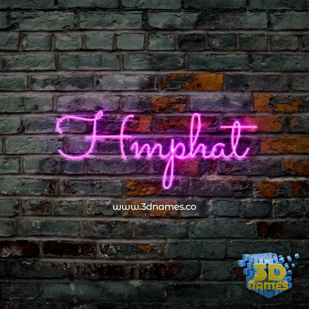 hmphat in Pink Neon style - 3D name wallpaper