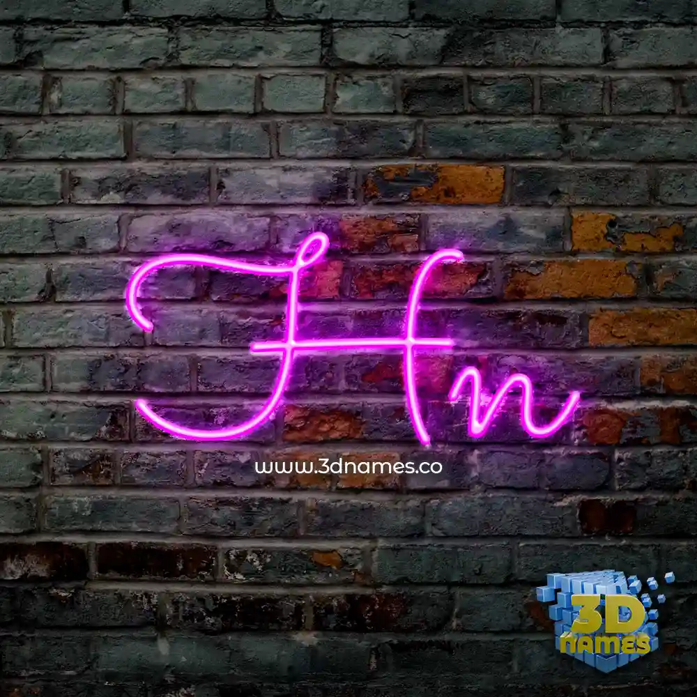 hn in Pink Neon style - 3D name wallpaper