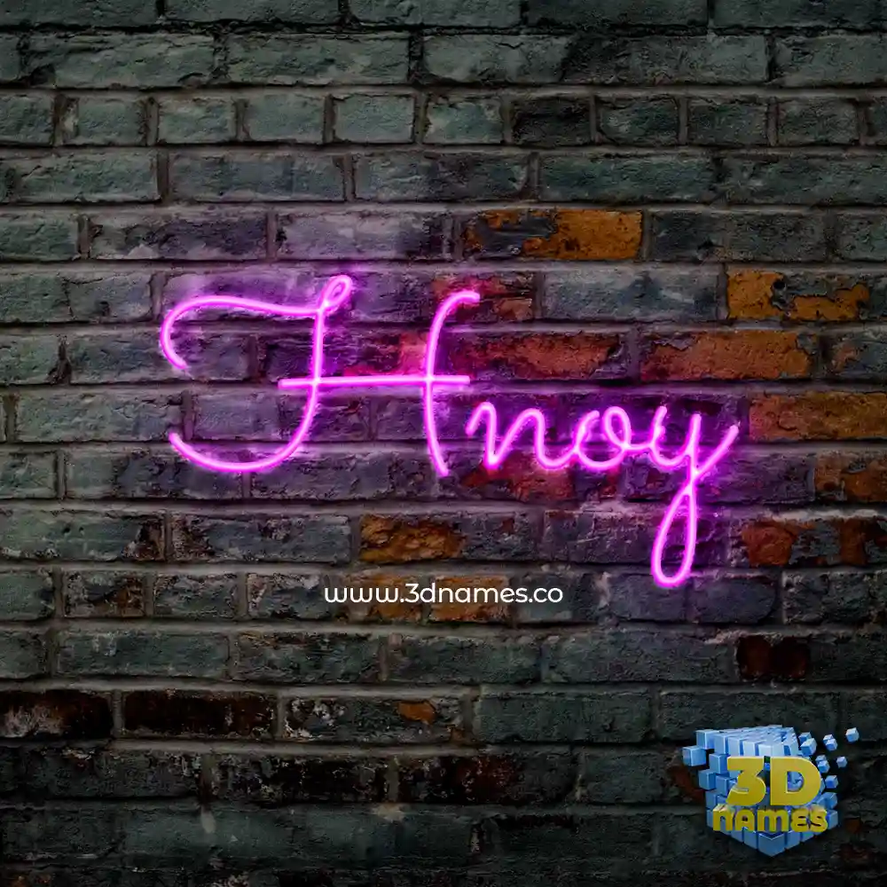 hnoy in Pink Neon style - 3D name wallpaper