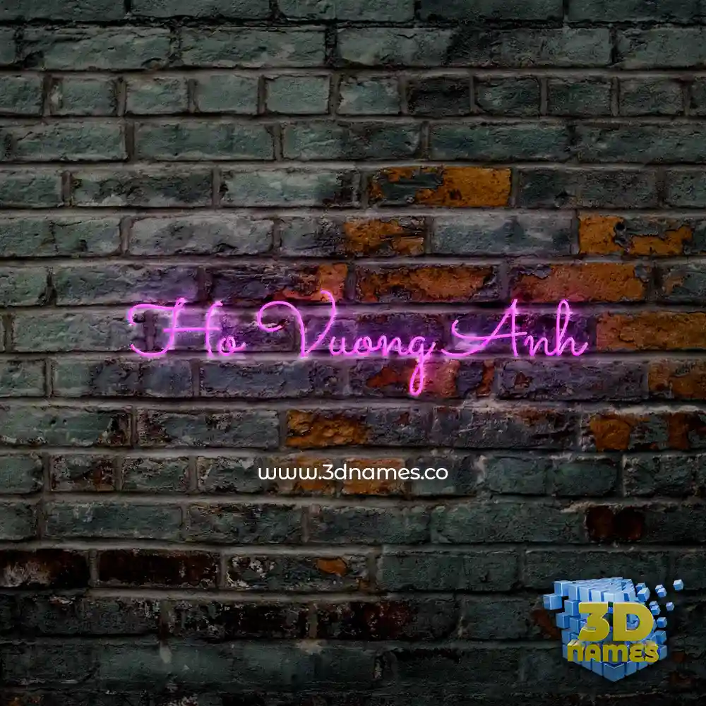 ho vuong anh in Pink Neon style - 3D name wallpaper