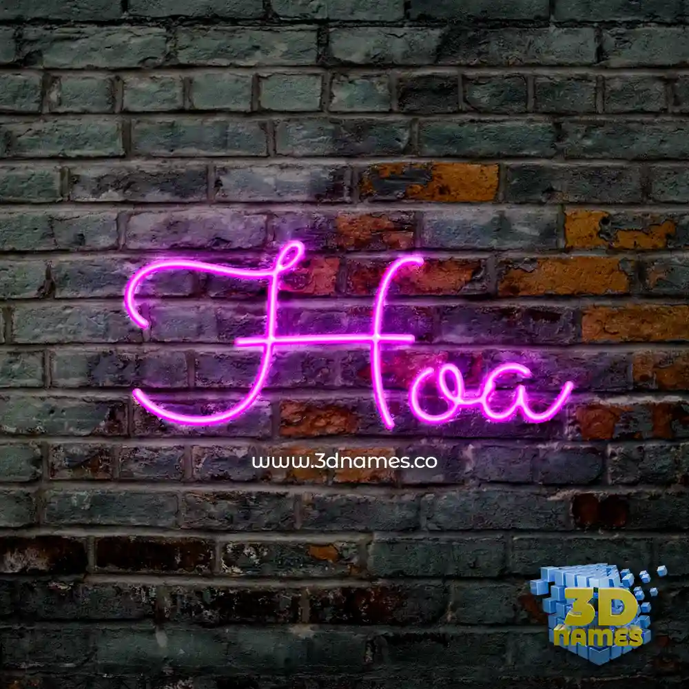 hoa in Pink Neon style - 3D name wallpaper