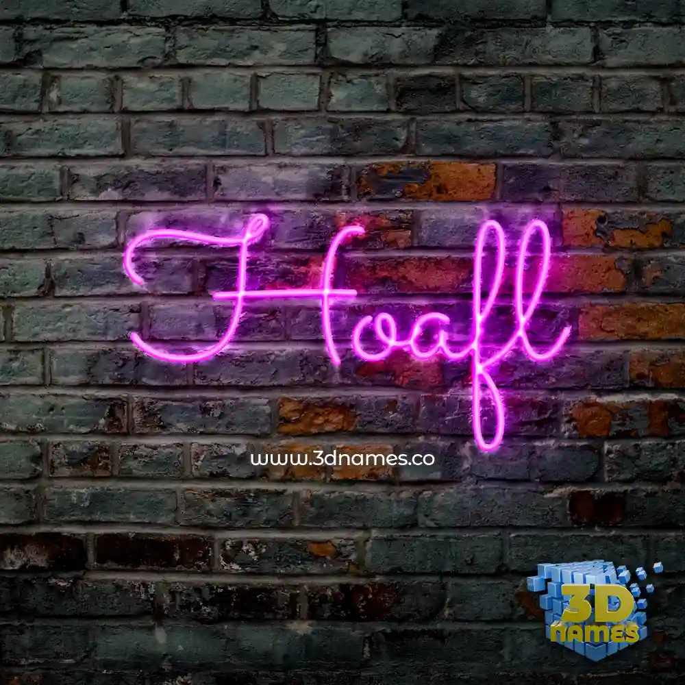 hoafl in Pink Neon style - 3D name wallpaper