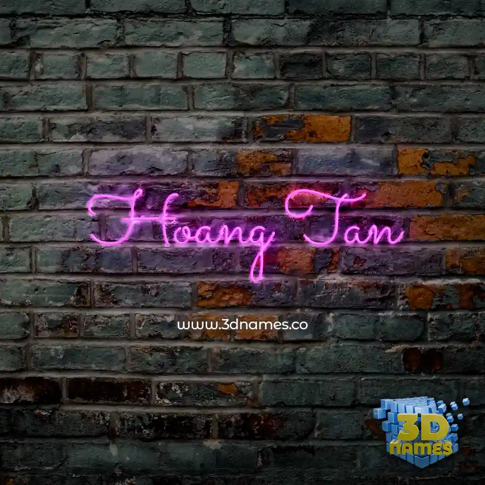 hoang tan in Pink Neon style - 3D name wallpaper