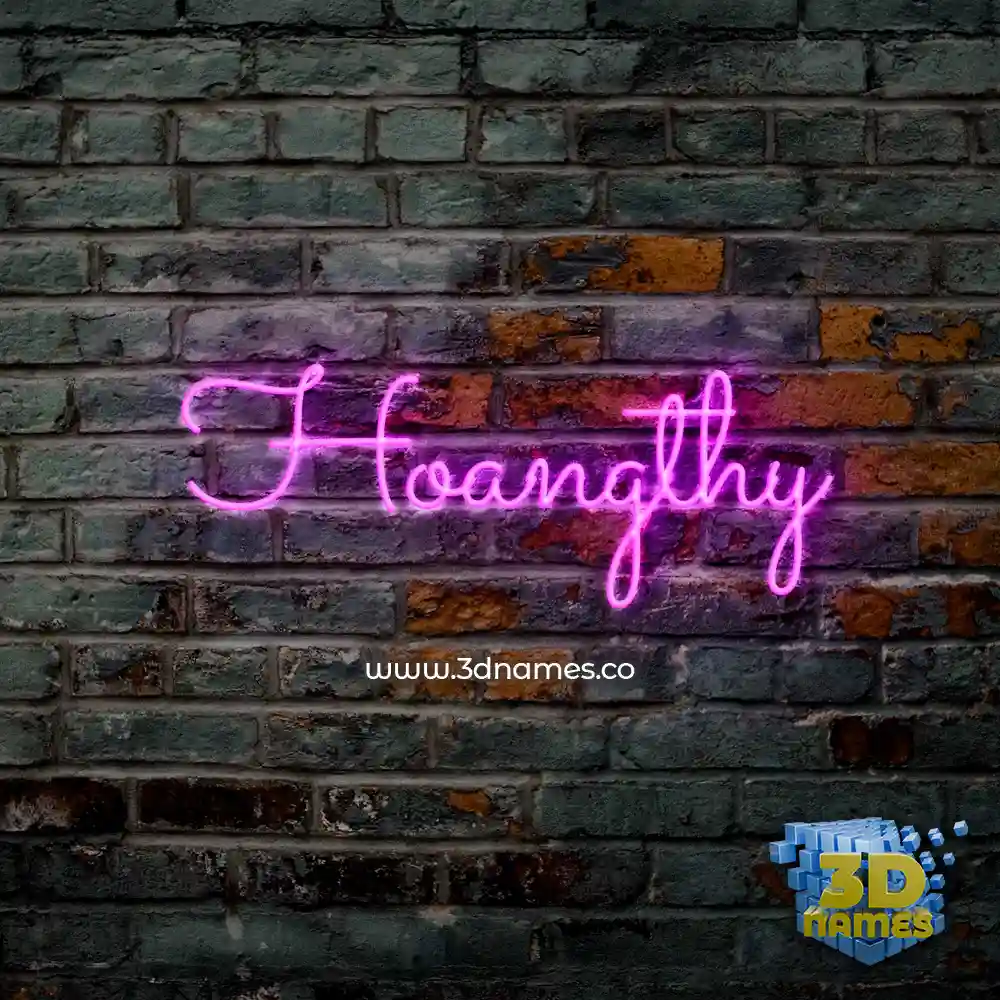 hoangthy in Pink Neon style - 3D name wallpaper