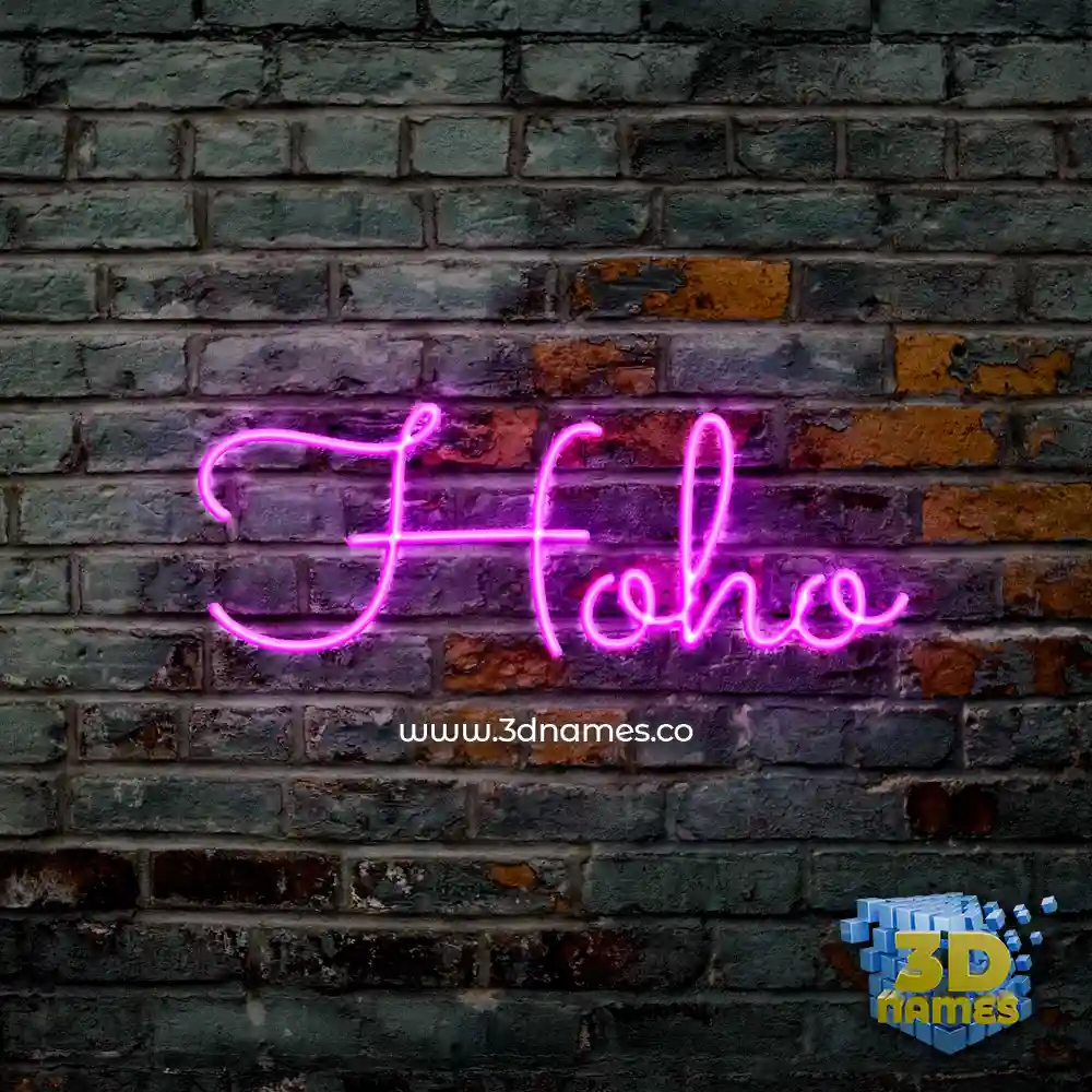 hoho in Pink Neon style - 3D name wallpaper