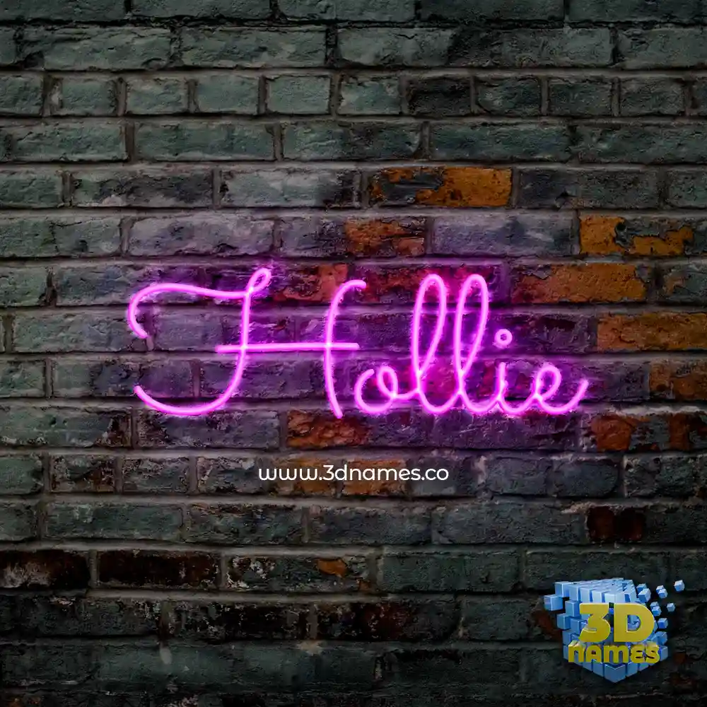 hollie in Pink Neon style - 3D name wallpaper